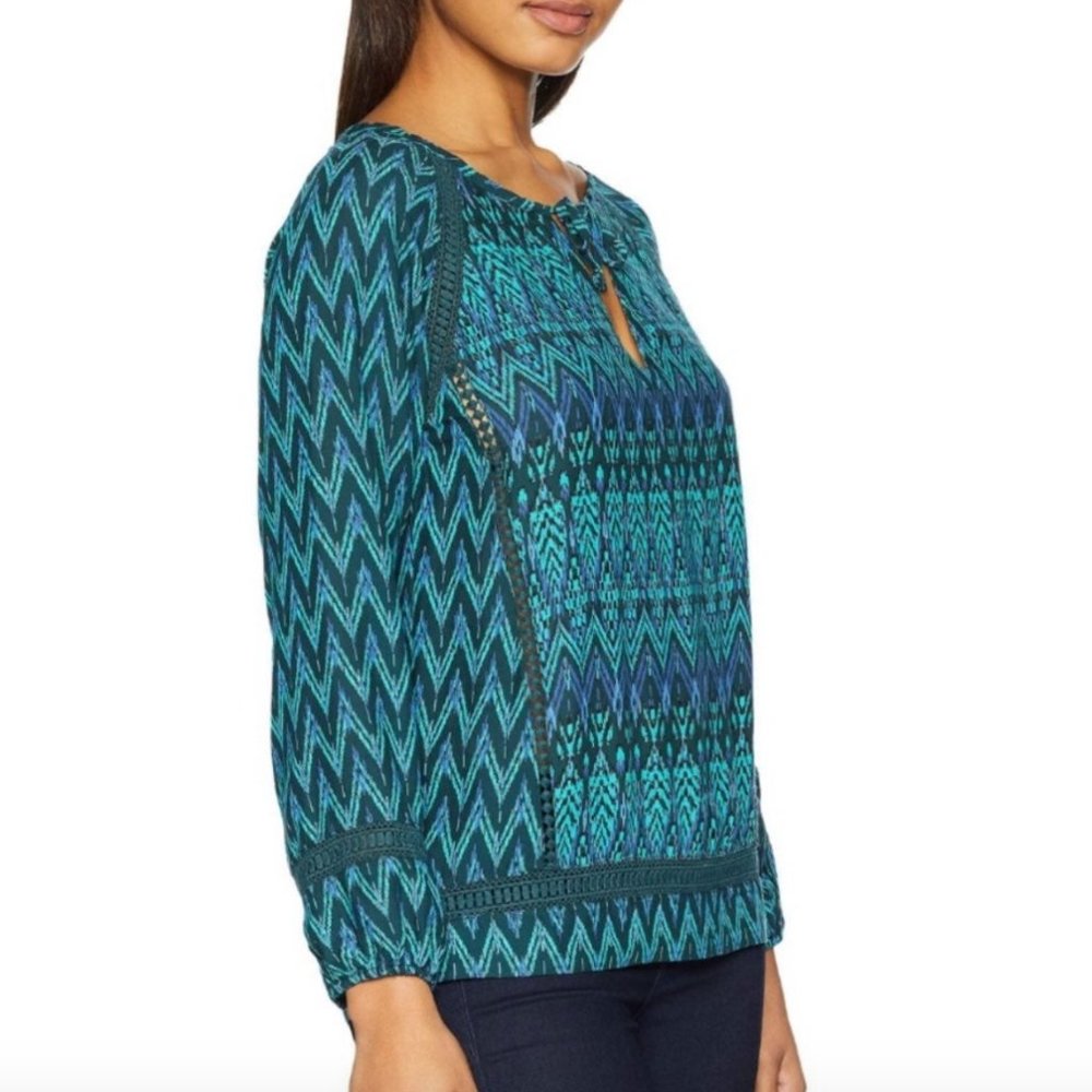Prana Turquoise Tacana Boho Blouse